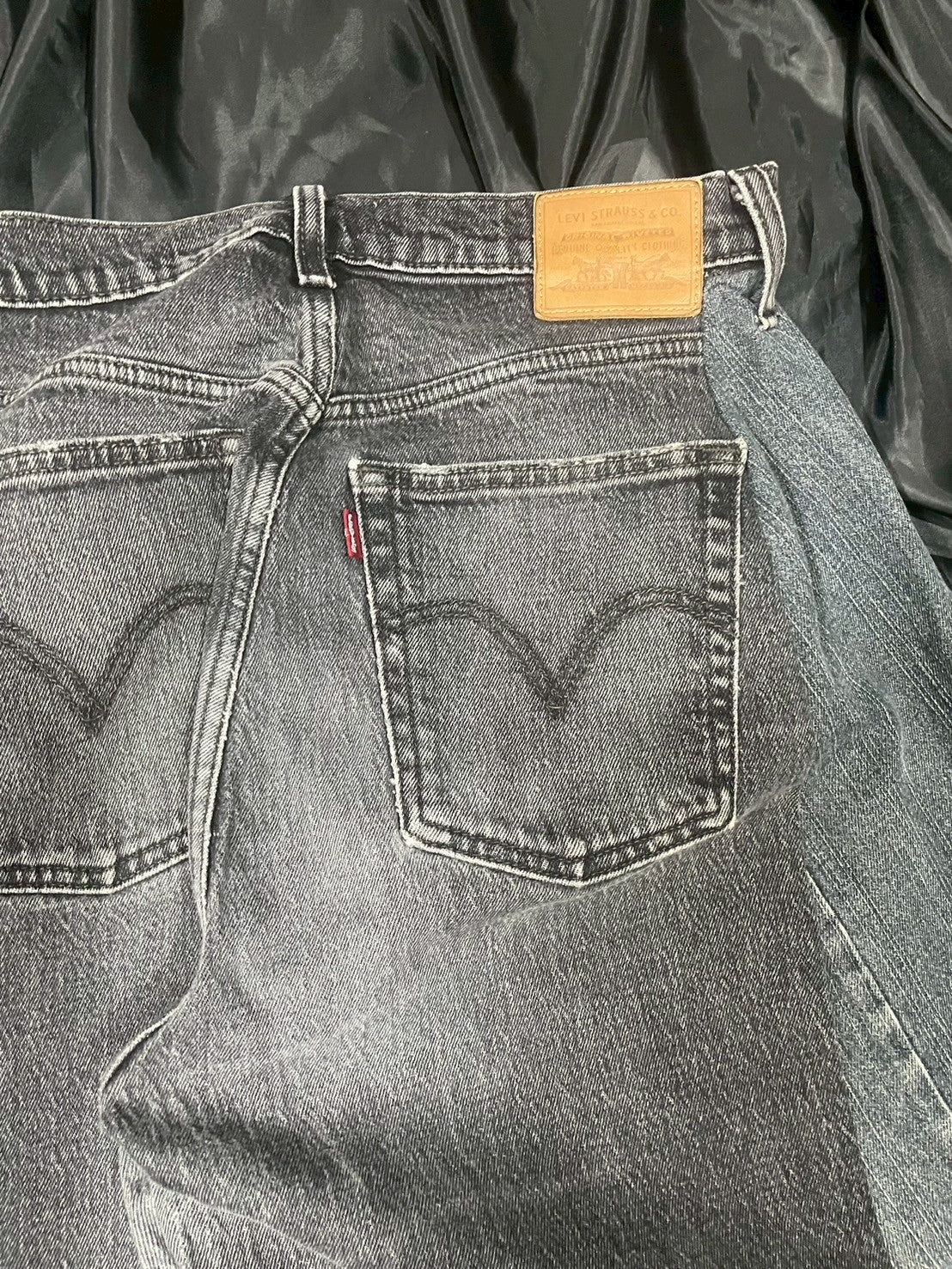 Custom jeans with Buddha statue embroidery design