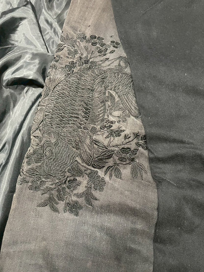 Custom scenes of black carp embroidery designs