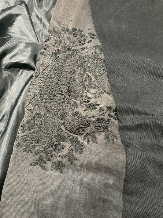 Custom scenes of black carp embroidery designs