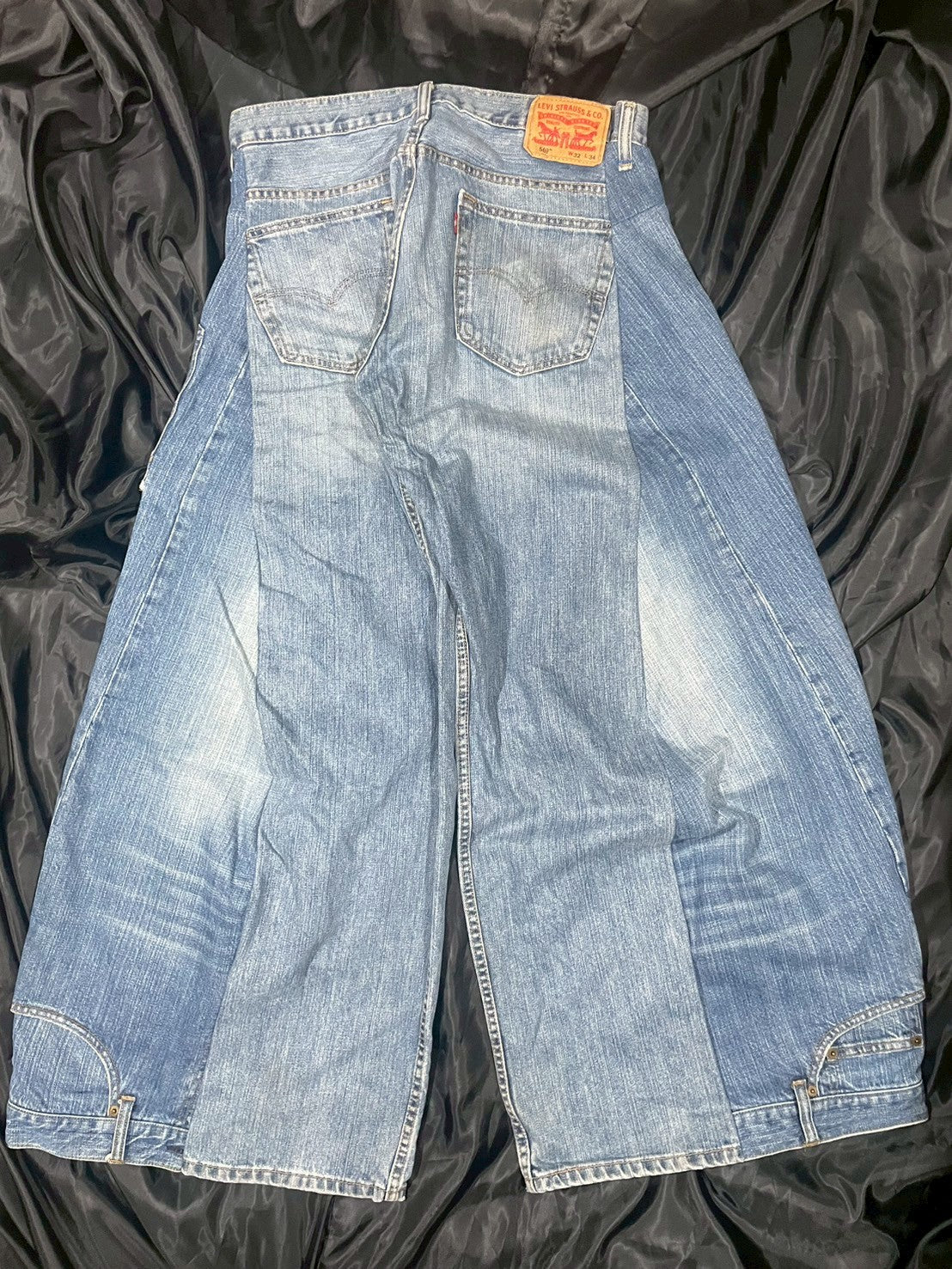 Custom jeans with tiger and dragon embroidery design