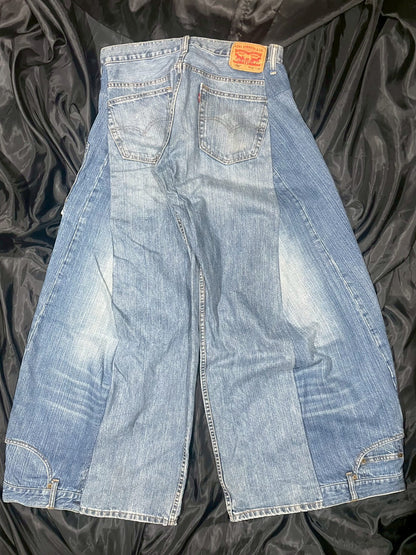 Custom jeans with tiger and dragon embroidery design