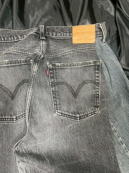 Custom jeans with Buddha statue embroidery design