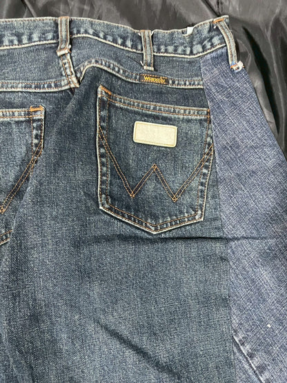 Custom jeans with Japanese wind god and thunder god embroidery design No.5