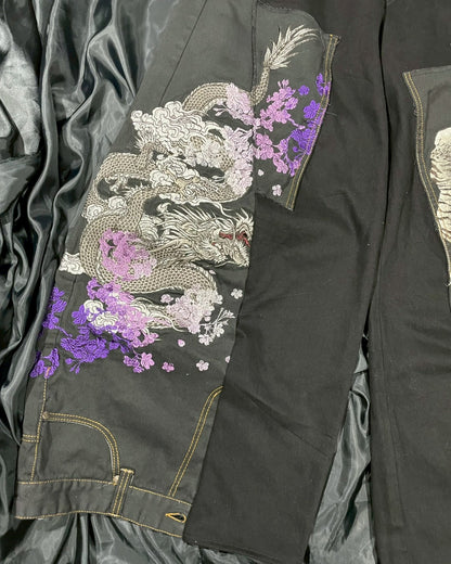Custom jeans of dragon embroidery design No.3