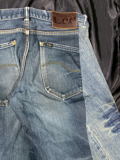 Custom jeans with Japanese wind god and thunder god embroidery design No.2