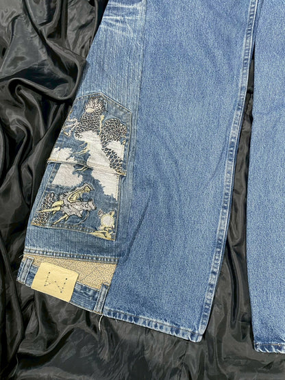 Custom jeans of dragon embroidery design No.2
