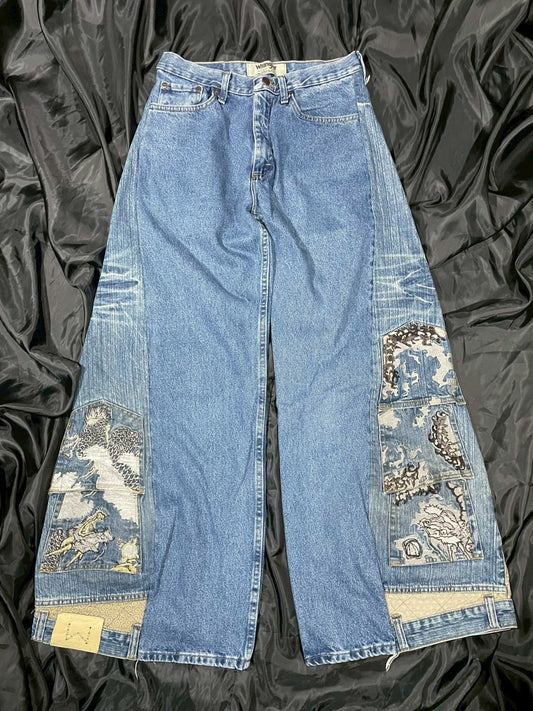 Custom jeans of dragon embroidery design No.2