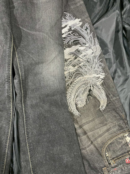 Custom jeans of dragon embroidery design No.5