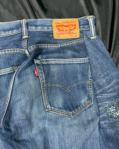 Custom jeans of dragon embroidery design No.4